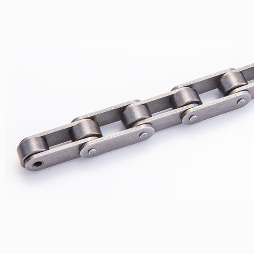 Double pitch straight sidebar roller chain with oversized rollers Double pitch straight sidebar roller chain with oversized rollers